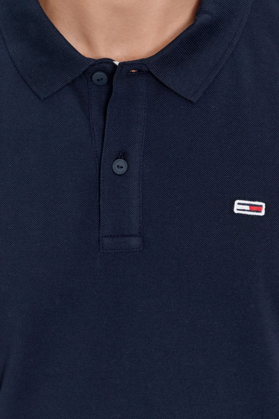 Uomo Tommy Hilfiger | Polo Manica Corta Tommy Hilfiger Slim Placket Blue Scuro