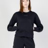 Donna Calvin Klein Sport | Felpa Senza Cappuccio Calvin Klein Sport Pw - Pullover Cropped Nero