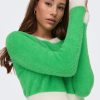 Donna Only | Maglione Only Onlpiumo L/S Crop Contrast Pull Cc Knt Verde