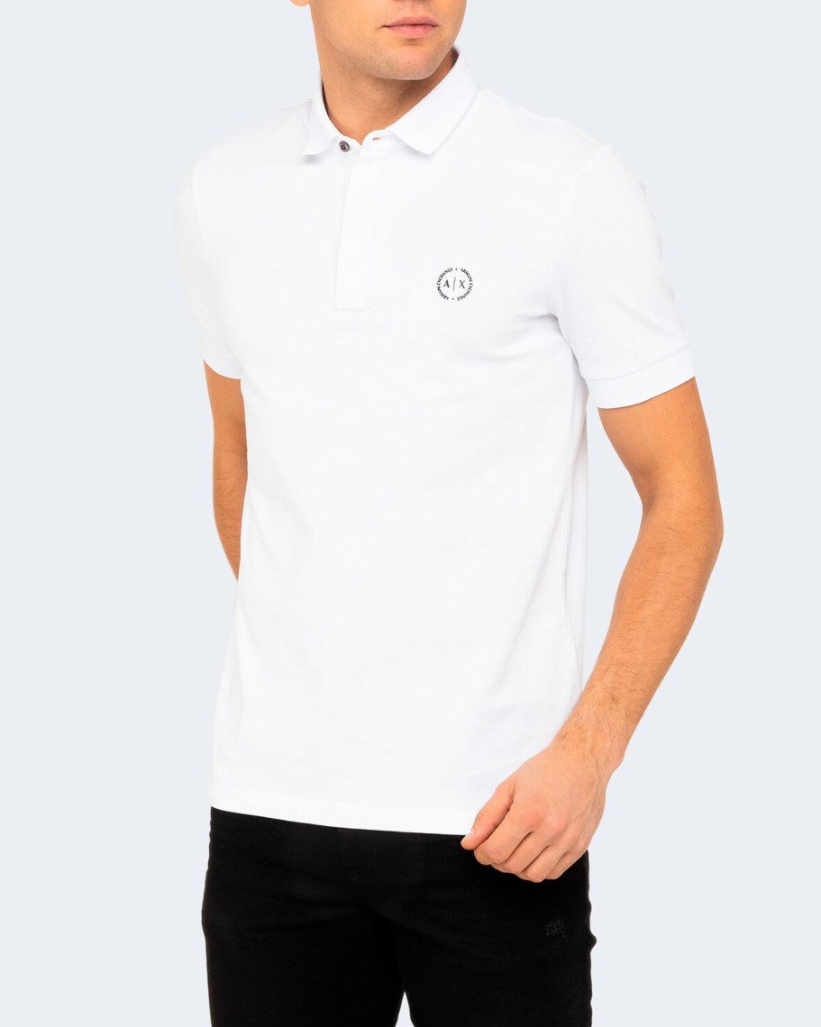 Uomo Armani Exchange | Polo Manica Corta Armani Exchange Bianco