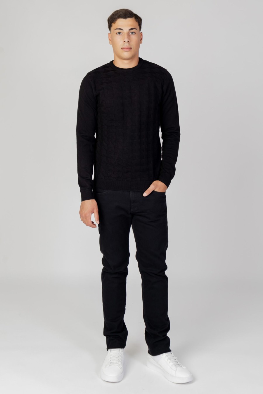 Uomo Antony Morato | Maglione Antony Morato Regular Fit In Filato Nero