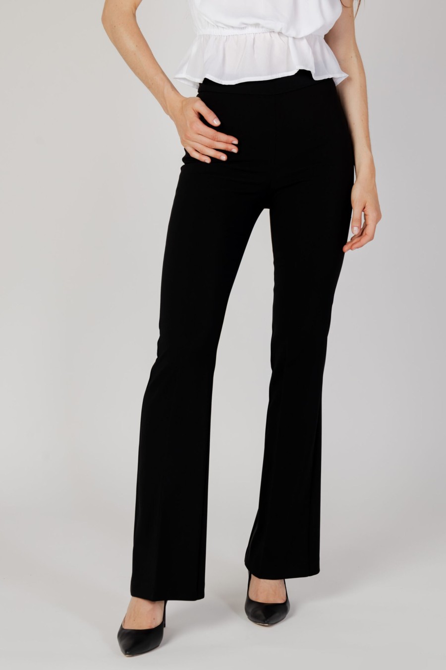 Donna Rinascimento | Pantaloni Bootcut Rinascimento Rewi Zampa Nero