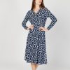 Donna Street One | Vestito Lungo Street One Printed Mesh Wrap Blu