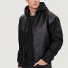 Uomo Calvin Klein | Giubbotto Calvin Klein Faux Leather Bomber Nero