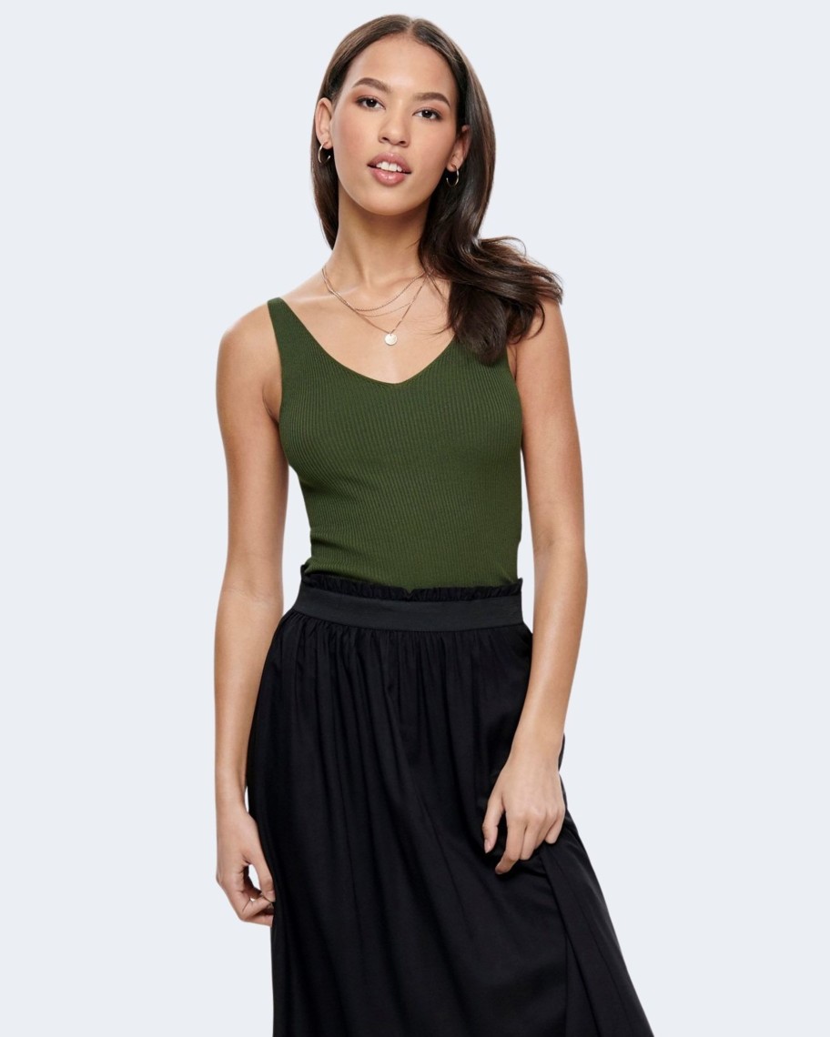 Donna Jacqueline de Yong | Canotta Jacqueline De Yong Jdynanna S/L Top Knt Noos Verde Oliva