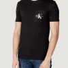 Uomo Calvin Klein | T-Shirt Calvin Klein Core Monologo Pocket Slim Tee Nero