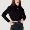 Donna Tommy Hilfiger | Felpa Con Cappuccio Tommy Hilfiger Tjw Elasticated Nero