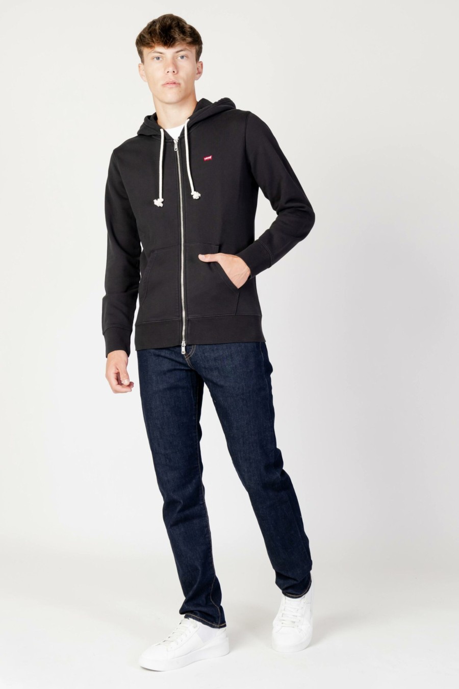 Uomo Levi's® | Felpa Con Cappuccio Levi'S® New Original Zip Up Nero