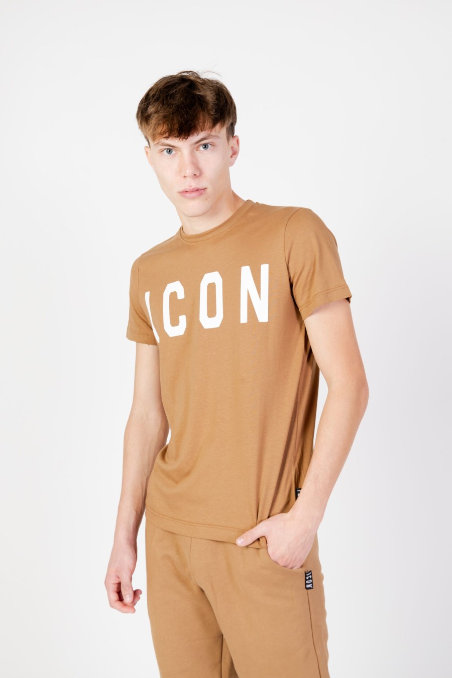 Uomo Icon | T-Shirt Icon Logo Beige Scuro