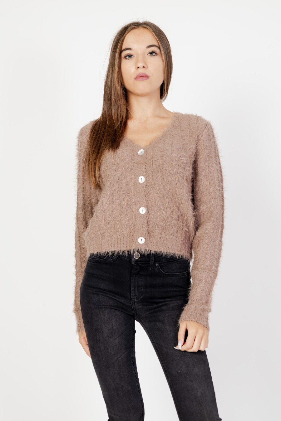 Donna Vero Moda | Cardigan Vero Moda Vmlapoilu Ls V-Neck Boo Rep Marrone