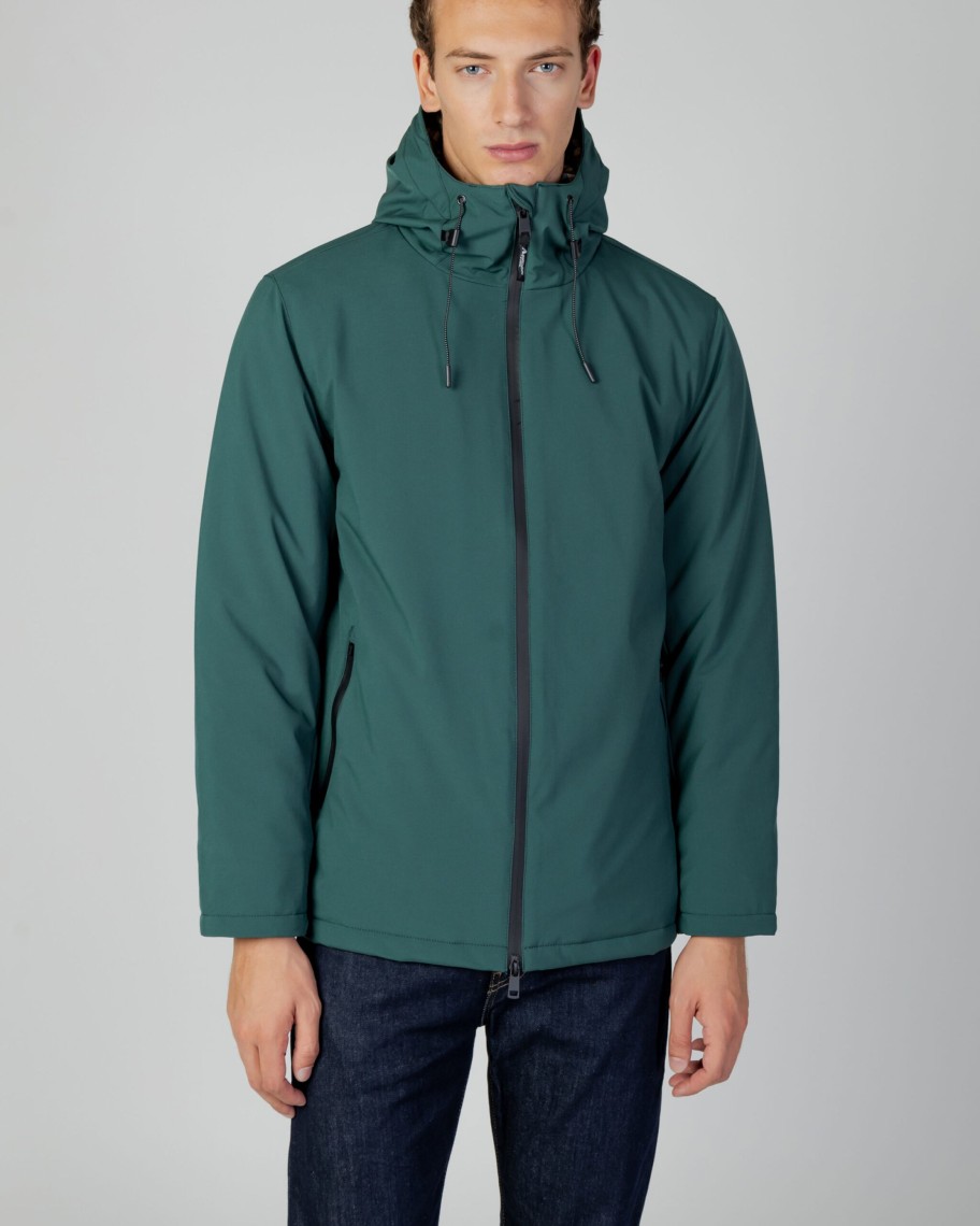 Uomo Aquascutum | Parka Aquascutum Active Shell Mid Parka Verde