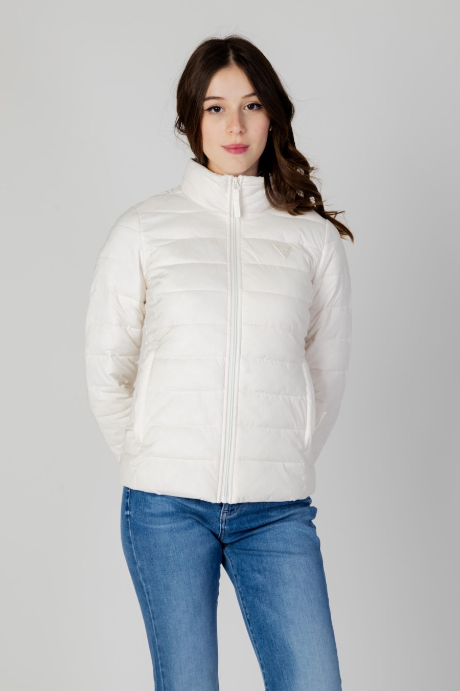 Donna Guess | Piumino Guess Active Solid Diann Puffer Bianco