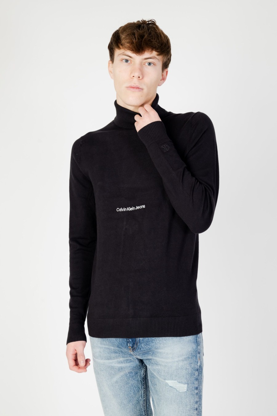 Uomo Calvin Klein | Dolcevita Calvin Klein Freefit Roll Neck Ls Nero