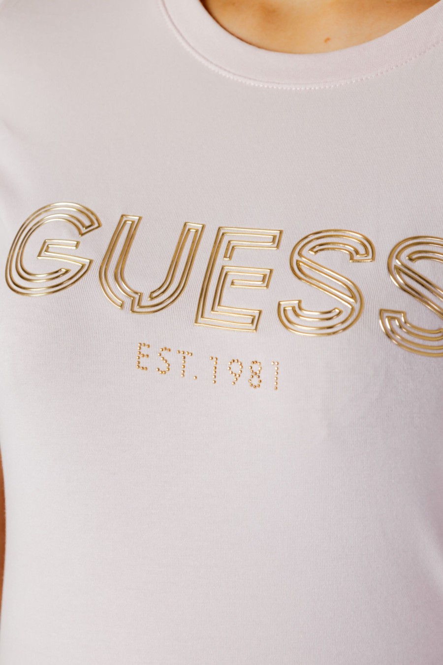 Donna Guess | T-Shirt Guess Ss Cn Bold Logo Rosa