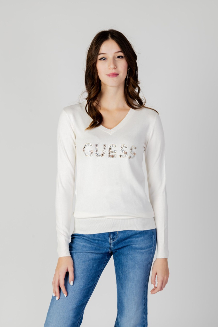 Donna Guess | Maglia Guess Hailey Logo Bianco