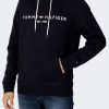 Uomo Tommy Hilfiger | Felpa Con Cappuccio Tommy Hilfiger Core Tommy Logo Hoody Blue Scuro