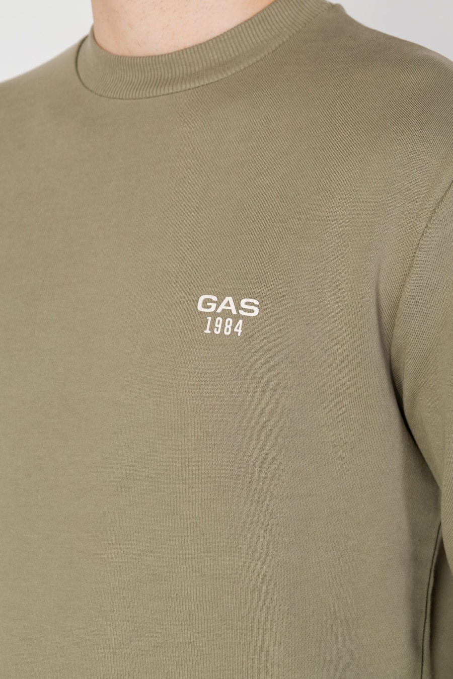 Uomo Gas | Felpa Senza Cappuccio Gas Sven Gas 1984 Verde