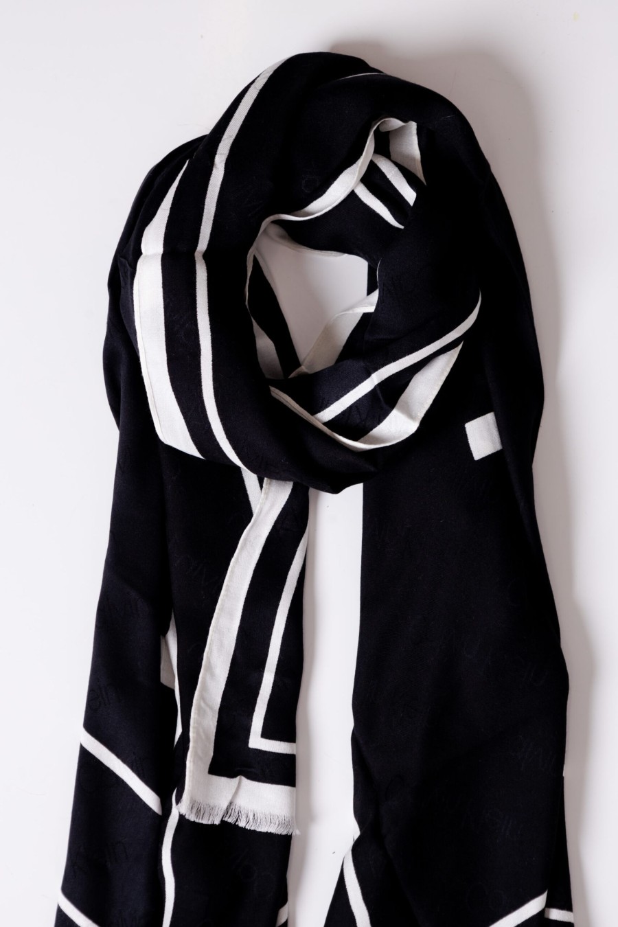 Donna Calvin Klein | Pashmina Calvin Klein Logo Jq Scarf O/Print 70X180 Nero