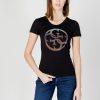 Donna Guess | T-Shirt Guess Cn 4G Logo Nero