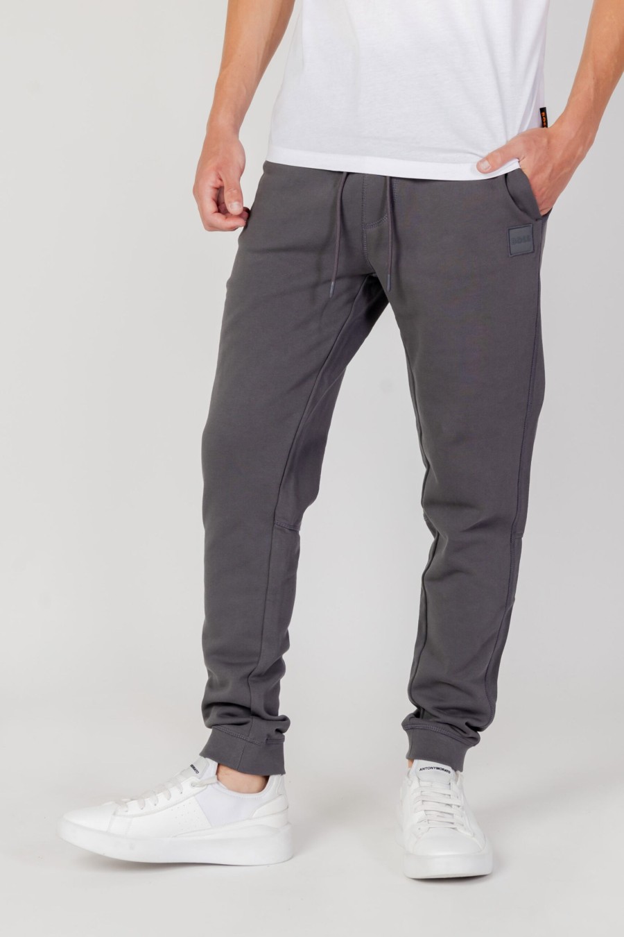 Uomo Boss | Pantaloni Sportivi Boss Sestart Grigio Scuro