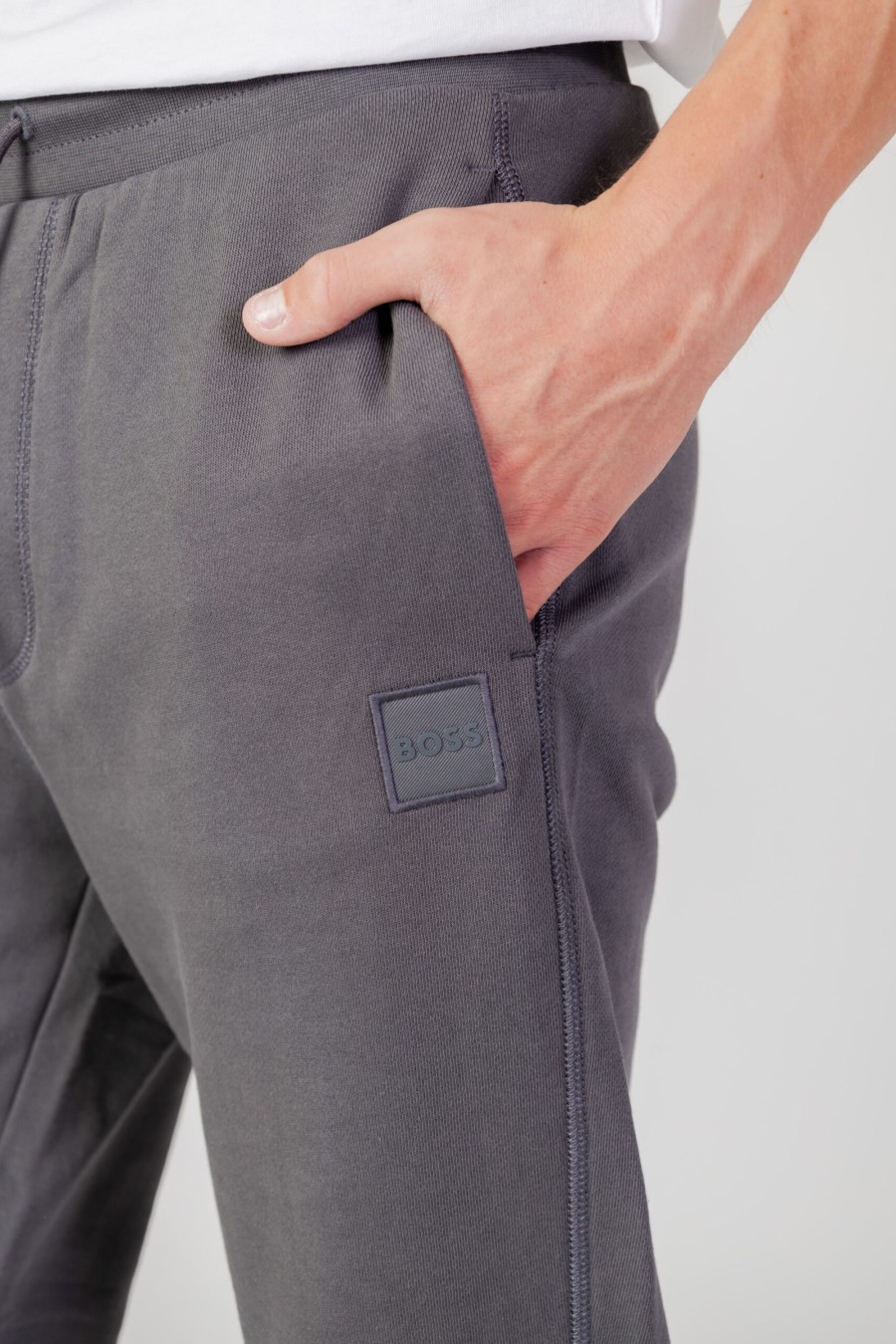 Uomo Boss | Pantaloni Sportivi Boss Sestart Grigio Scuro