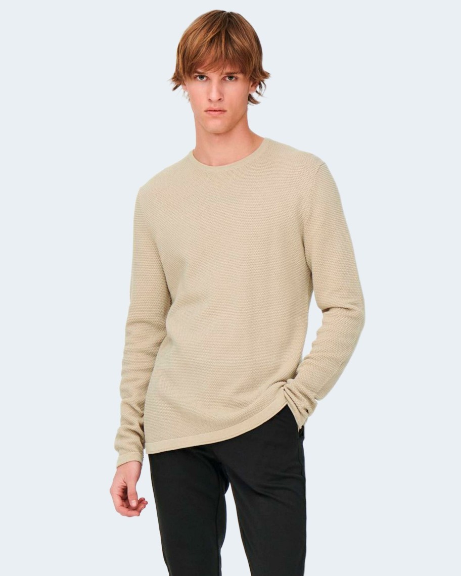 Uomo Only & Sons | Maglia Only & Sons Onspanter Reg 12 Struc Crew Knit Noos Beige