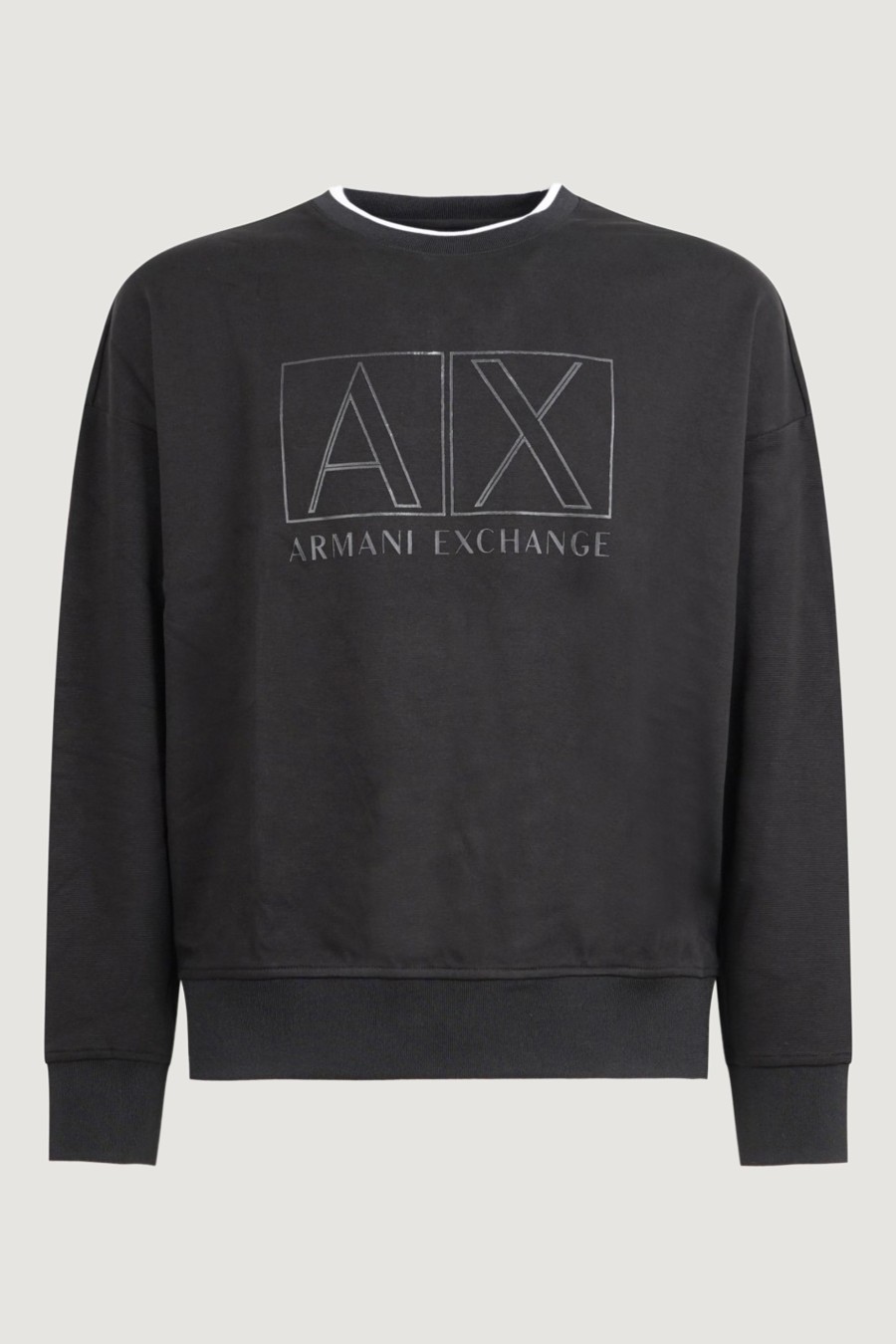 Uomo Armani Exchange | Felpa Senza Cappuccio Armani Exchange Nero