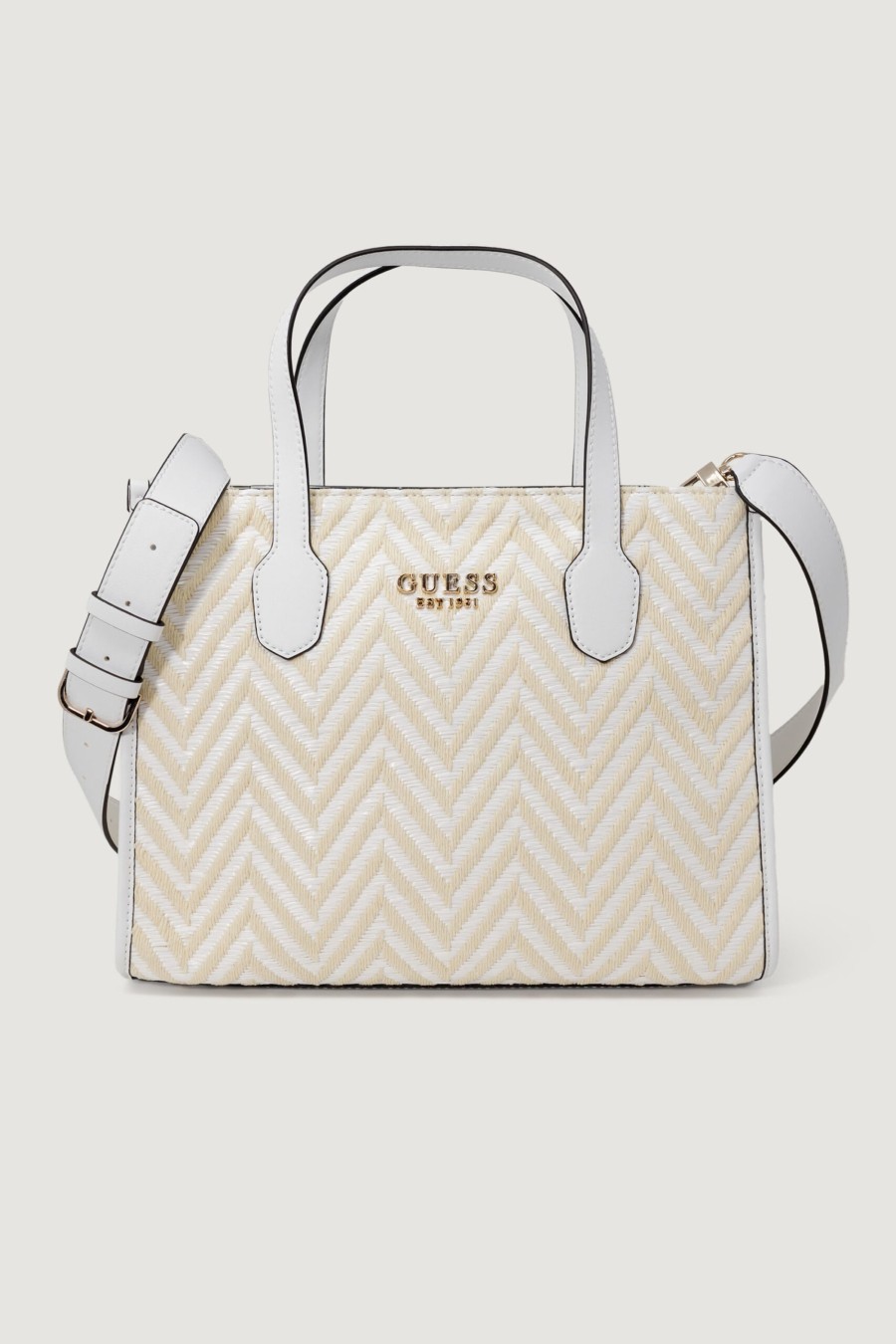 Donna Guess | Borsa Guess Silvana 2 Compartment Tote Bianco