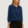 Donna Street One | T-Shirt Manica Lunga Street One Ltd Qr Chiffon Mat-Mix Blu