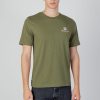 Uomo Aquascutum | T-Shirt Aquascutum Active Small Logo Verde Oliva