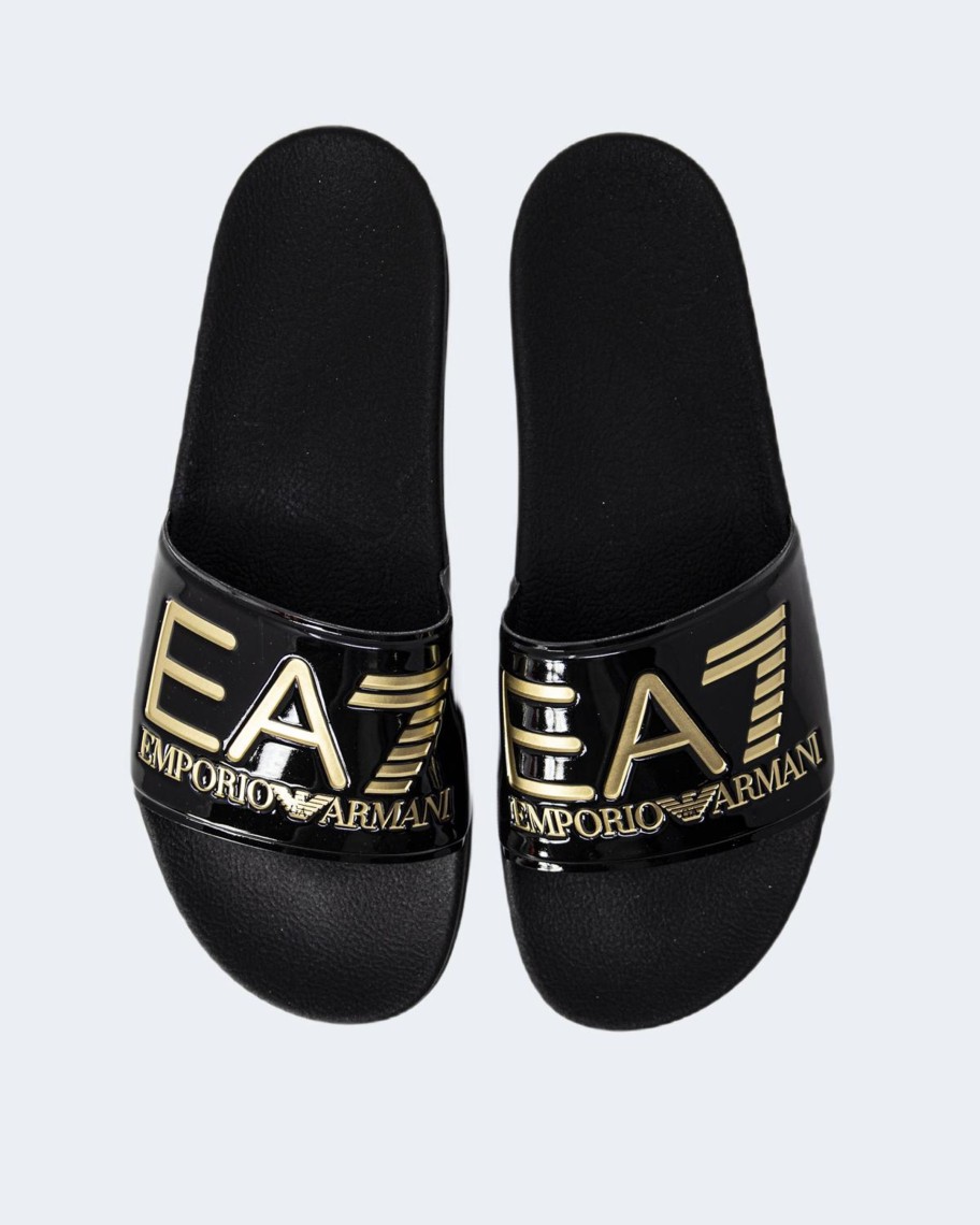 Donna EA7 | Ciabatte Con Fascia Ea7 Unisex Oro