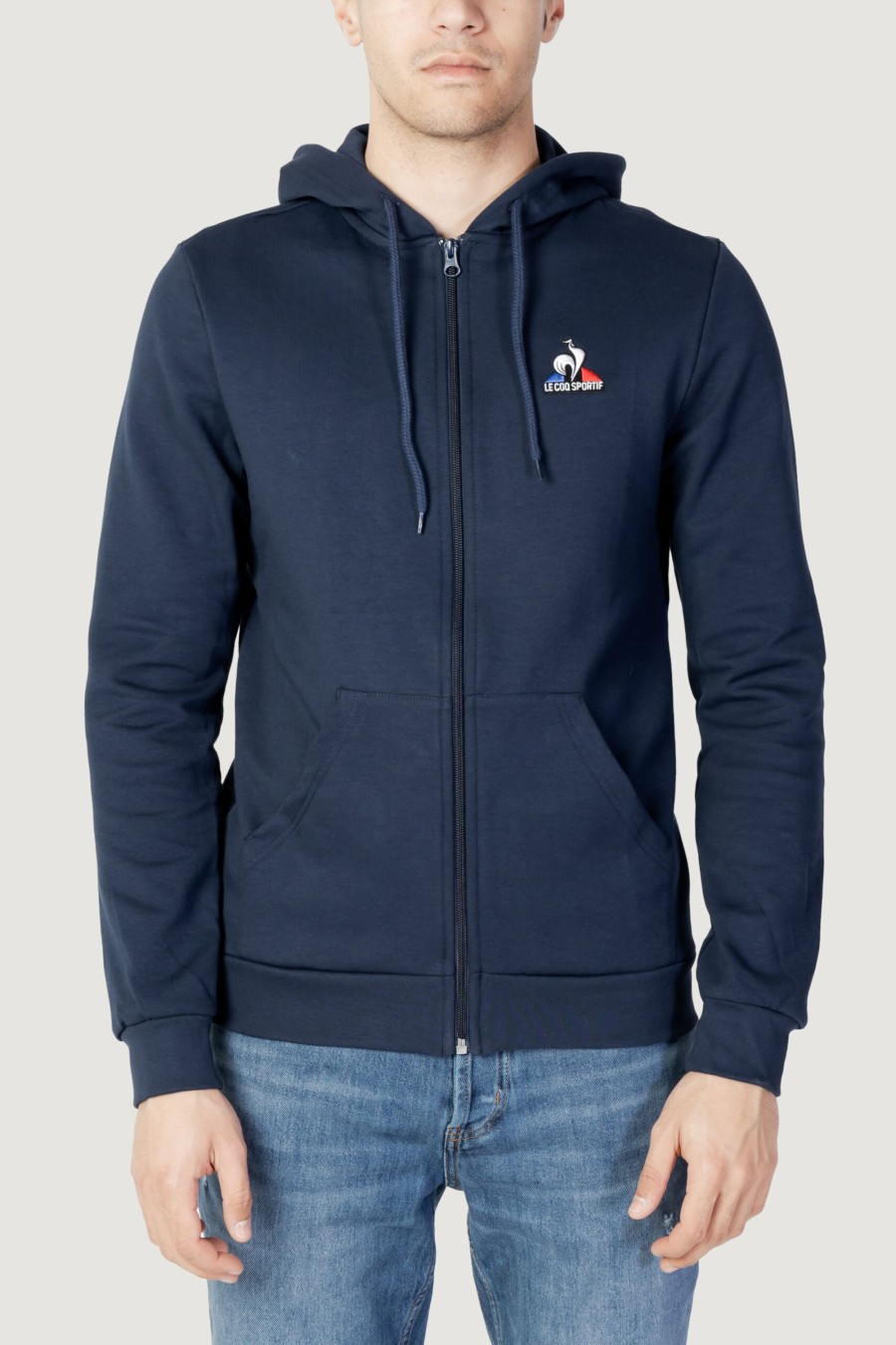 Uomo Le Coq Sportif | Felpa Con Cappuccio Le Coq Sportif Ess Fz Hoody N°4 Blu Marine