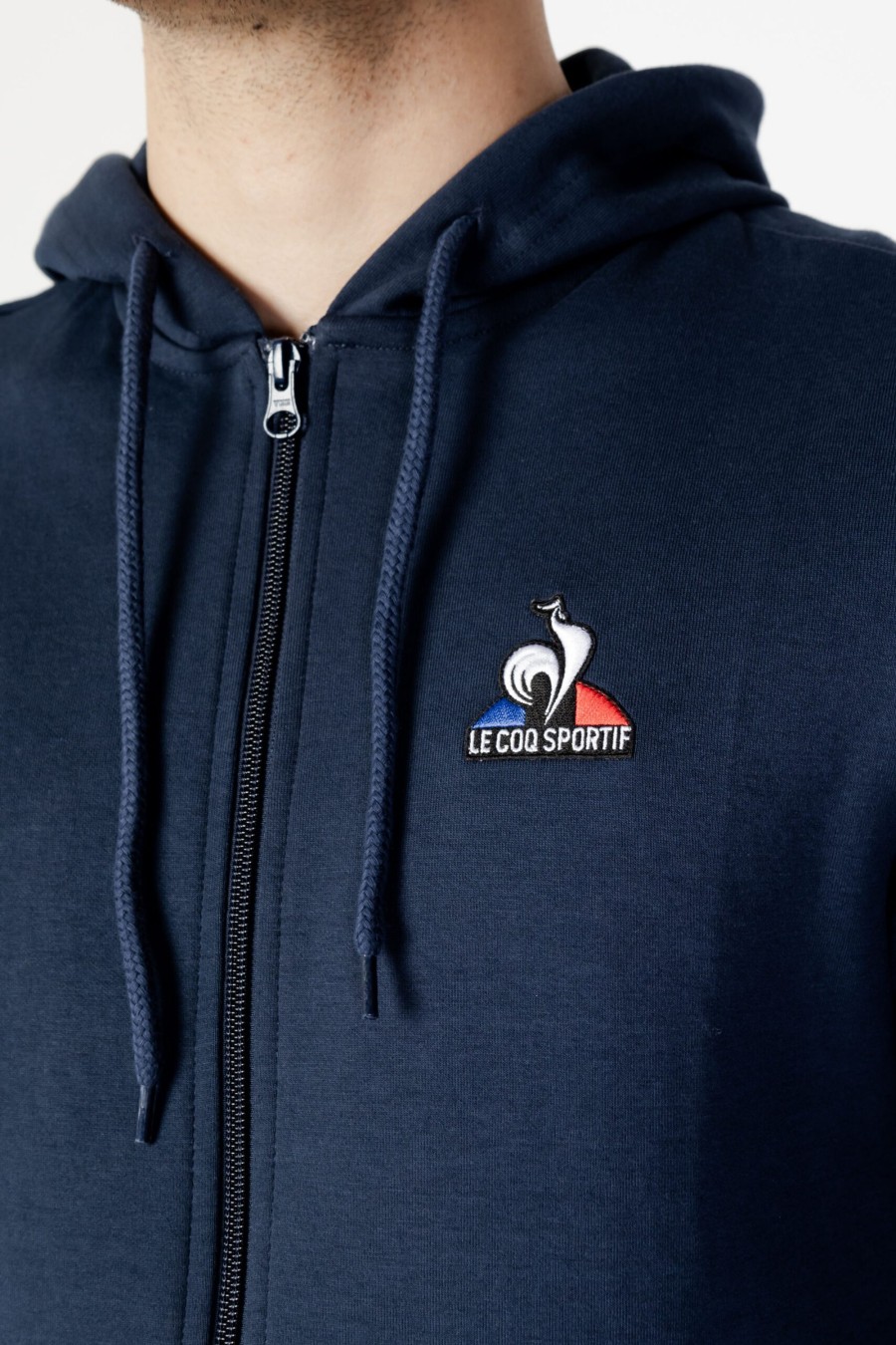 Uomo Le Coq Sportif | Felpa Con Cappuccio Le Coq Sportif Ess Fz Hoody N°4 Blu Marine