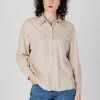 Donna Only | Camicia Manica Lunga Only Onlcaro L/S Ovs Linen Bl Shirt Cc Pnt Beige