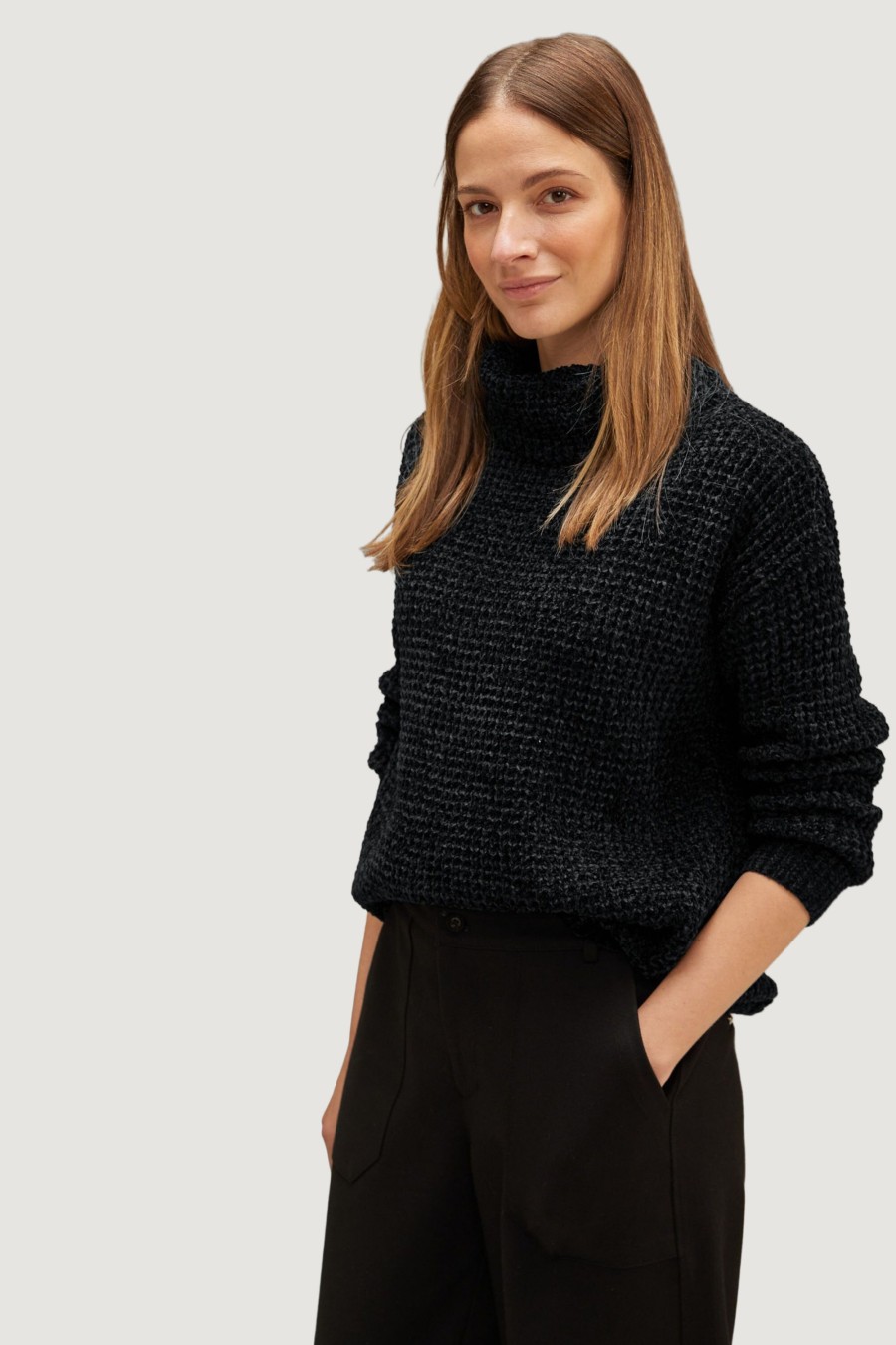 Donna Street One | Maglione Street One Chenille Nero