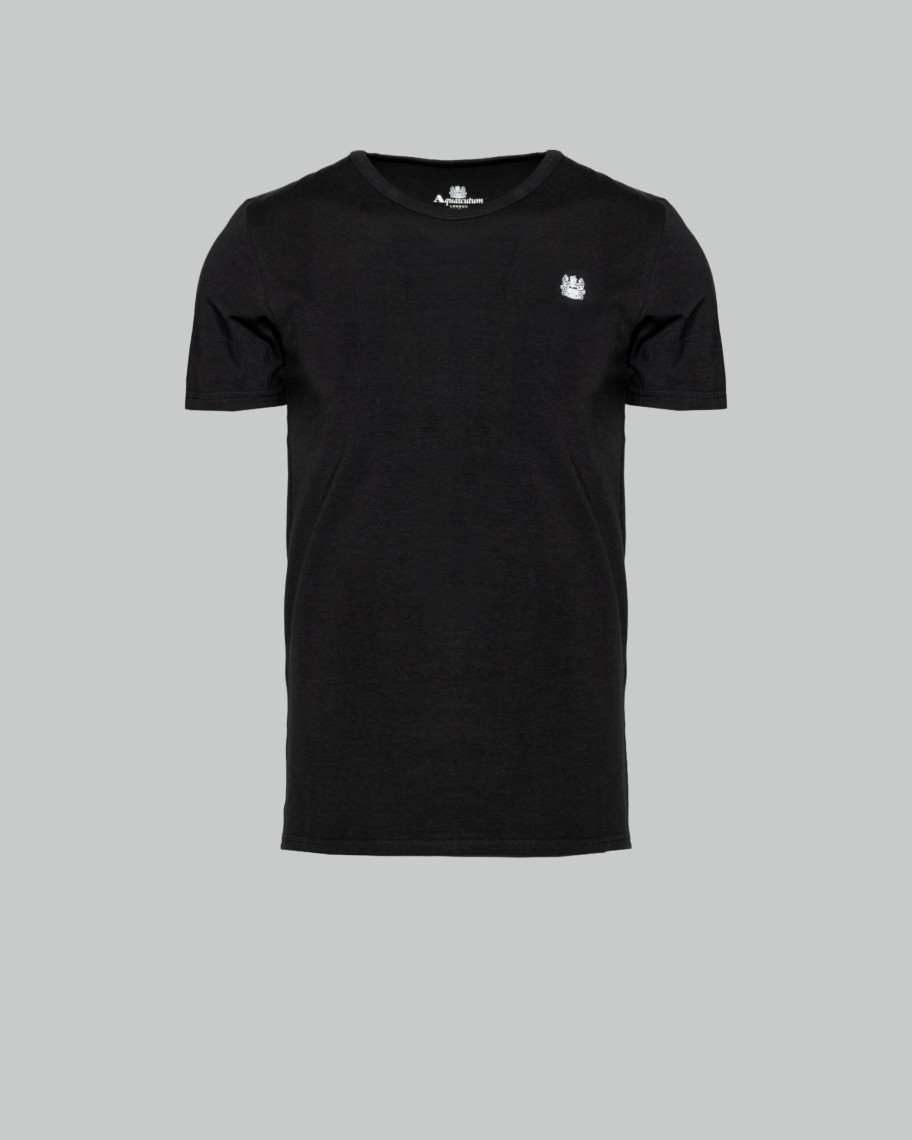 Uomo Aquascutum | T-Shirt Intimo Aquascutum Underwear T-Shirt Nero