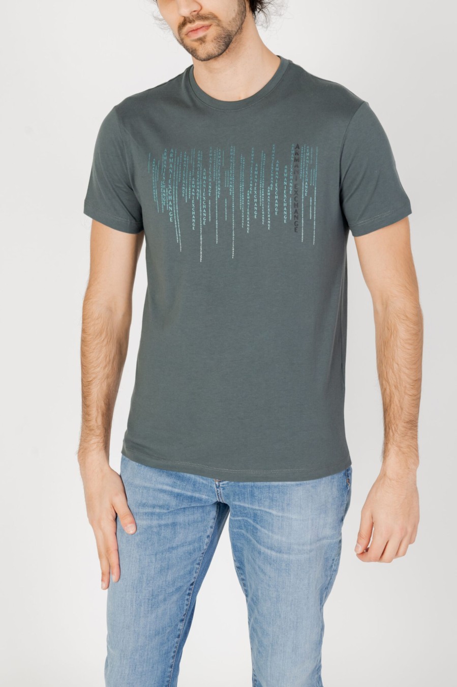 Uomo Armani Exchange | T-Shirt Armani Exchange Verde Oliva