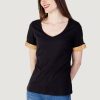 Donna Alviero Martini Prima Classe | T-Shirt Alviero Martini Prima Classe C/Risvolti Nero