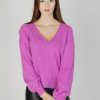 Donna Vila Clothes | Maglione Vila Clothes Viril Rev V-Neck L/S Knit Top - Noos Magenta