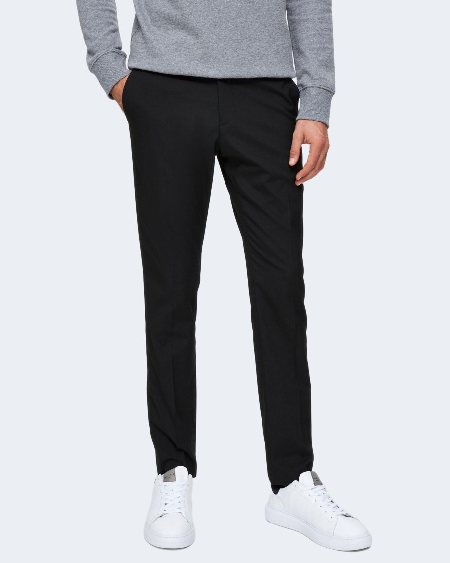 Uomo Selected | Pantaloni Da Completo Selected Slhslim-Mylologan B Noos Nero