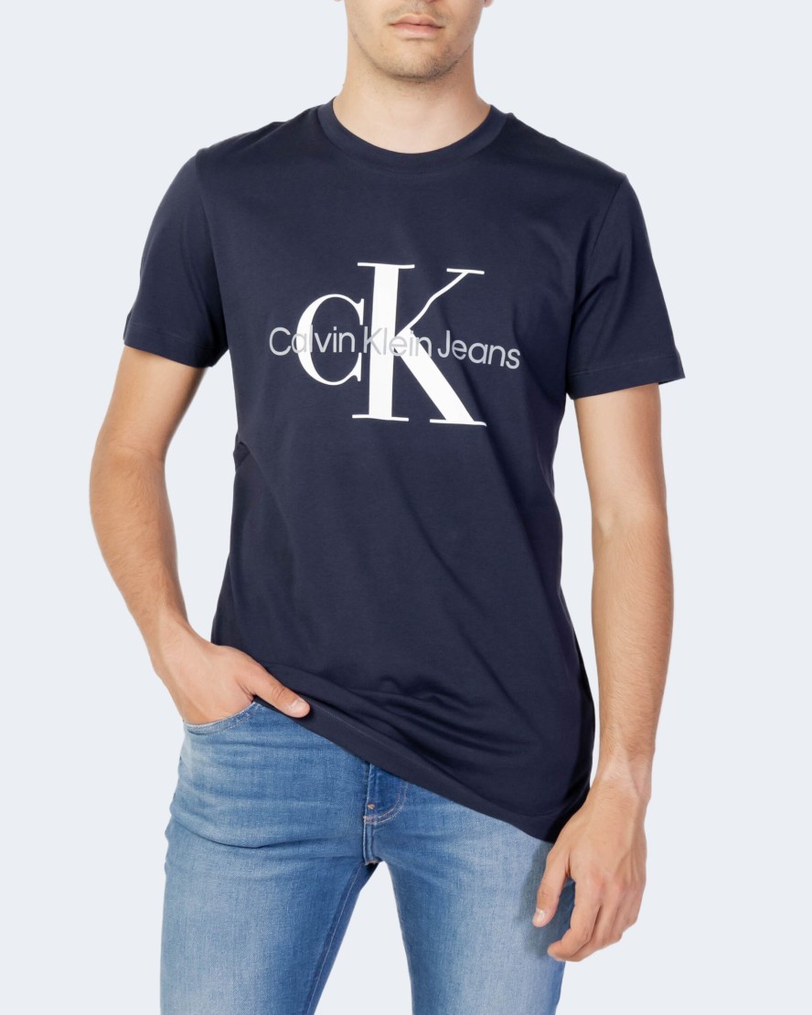 Uomo Calvin Klein | T-Shirt Calvin Klein Core Monogram Slim Tee Blu