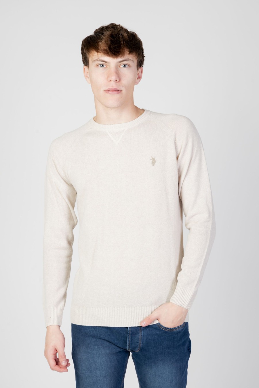 Uomo U.S. Polo Assn. | Maglia U.S. Polo Assn. Harv Ebs5 Beige