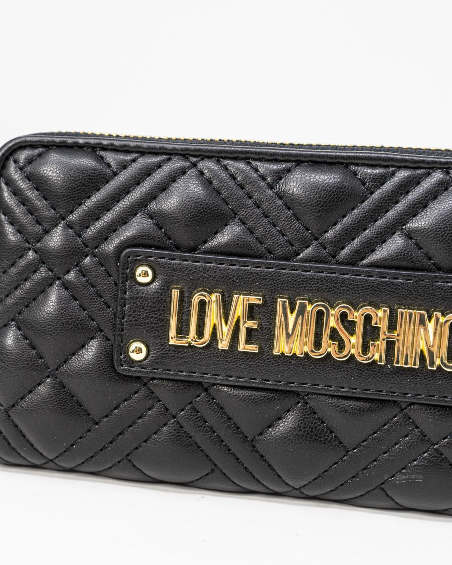 Donna Love Moschino | Portafoglio Grande Love Moschino Quilted Pu Nero