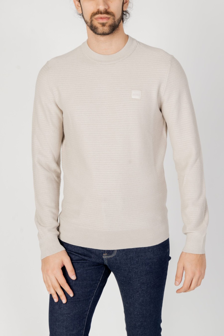 Uomo Boss | Maglia Boss Anion 10250976 01 Beige Chiaro