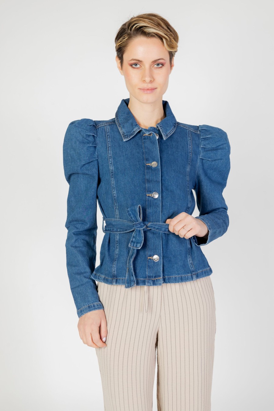 Donna Only | Camicia Manica Lunga Only Onljules Life Ls Belt Dnm Nas Blue Denim