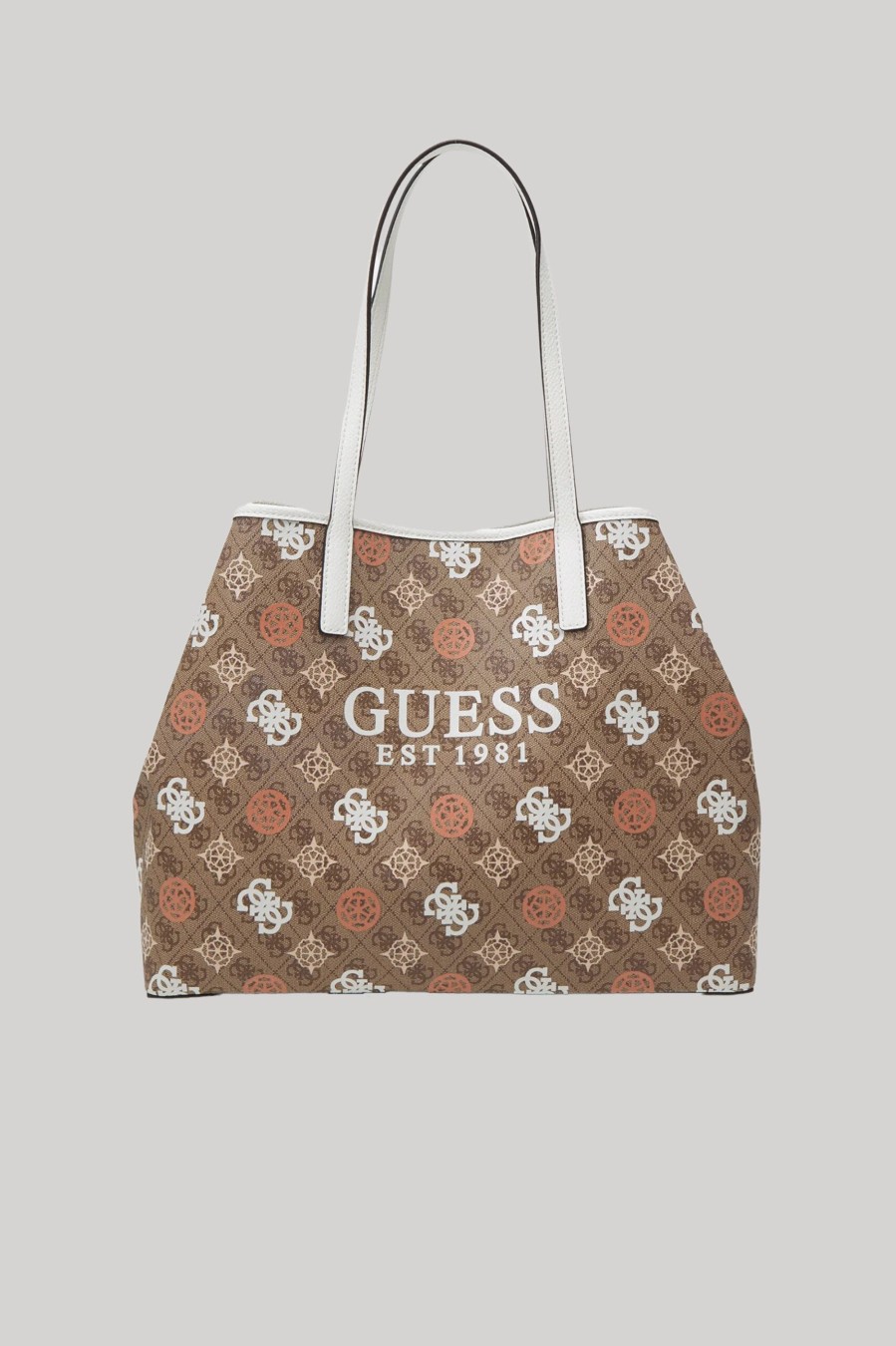 Donna Guess | Borsa Guess Vikky Ii Large Beige Scuro