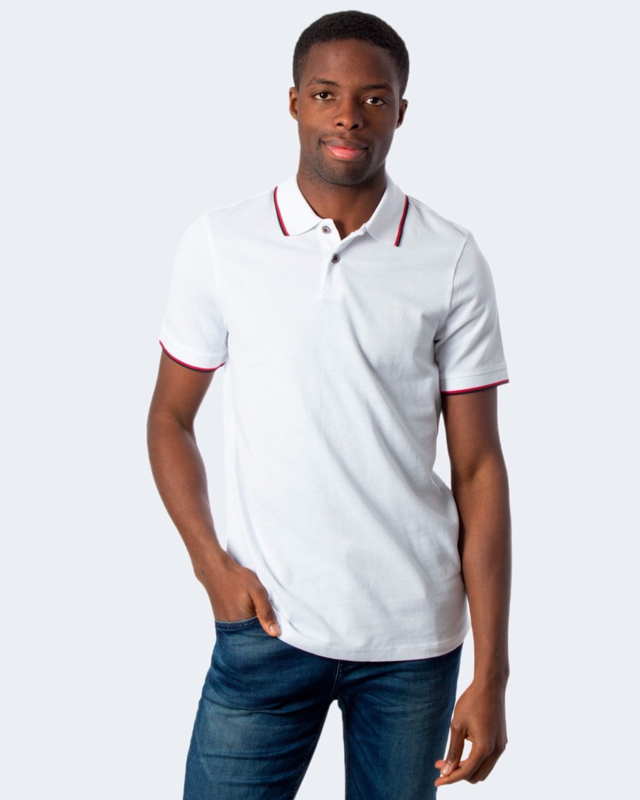 Uomo Armani Exchange | Polo Manica Corta Armani Exchange T-Shirt Polo Bianco