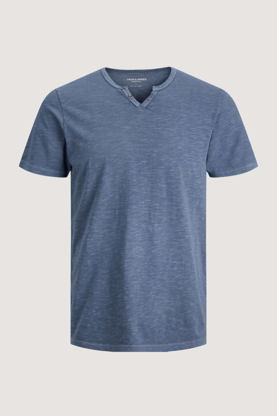 Uomo Jack Jones | T-Shirt Jack Jones Esplit Neck Tee Ss Noos Indigo