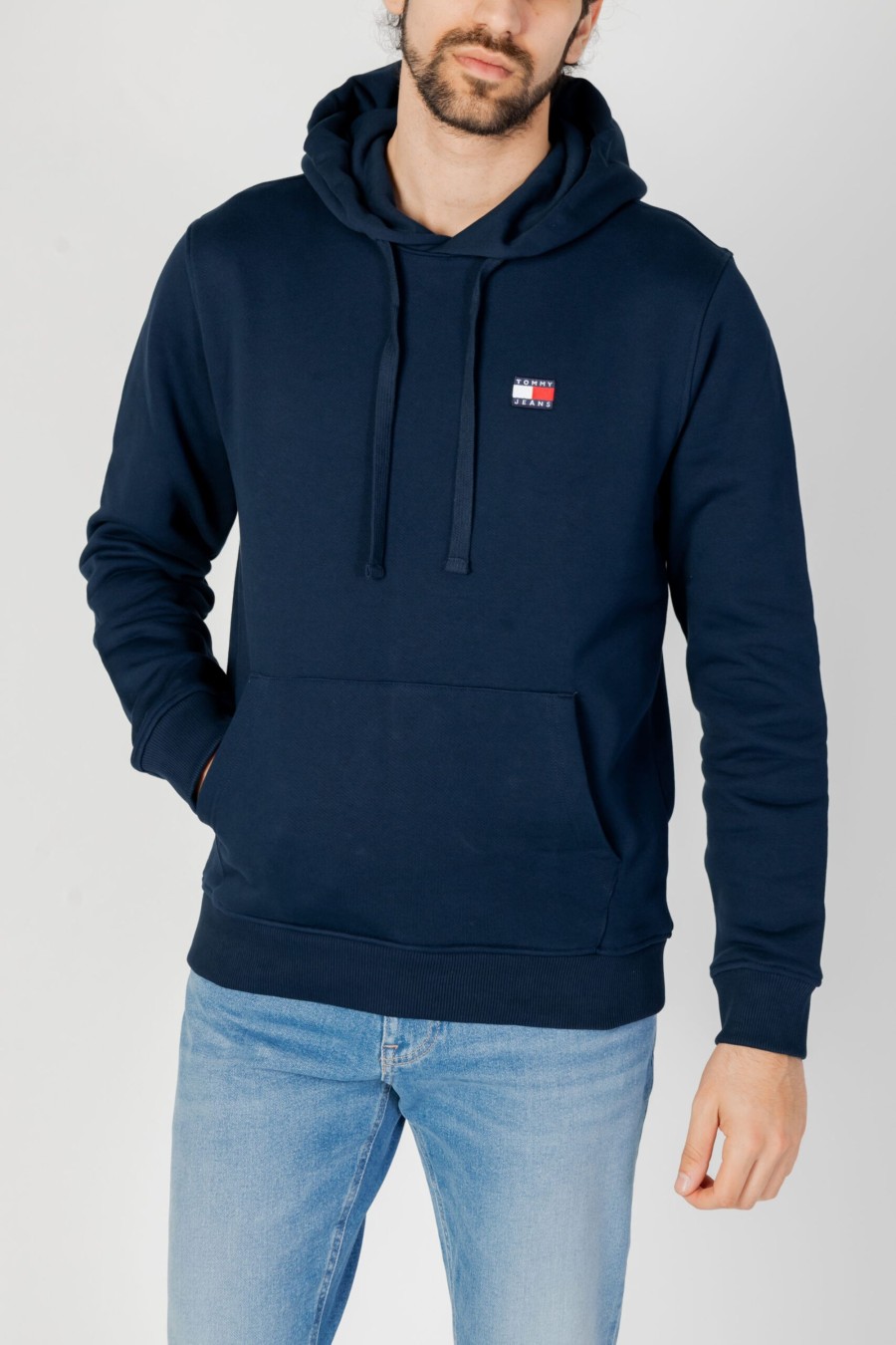 Uomo Tommy Hilfiger | Felpa Con Cappuccio Tommy Hilfiger Reg Badge Blu