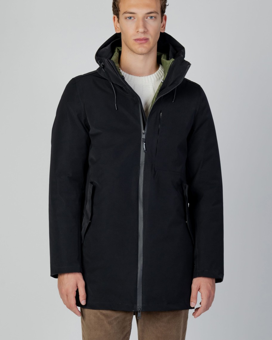 Uomo Aquascutum | Parka Aquascutum Active 3-Way Parka Nero